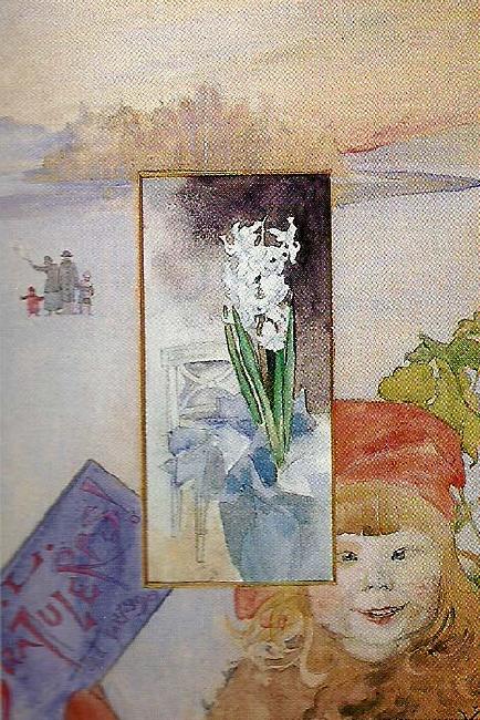 Carl Larsson fodelsedagshyacinten oil painting image